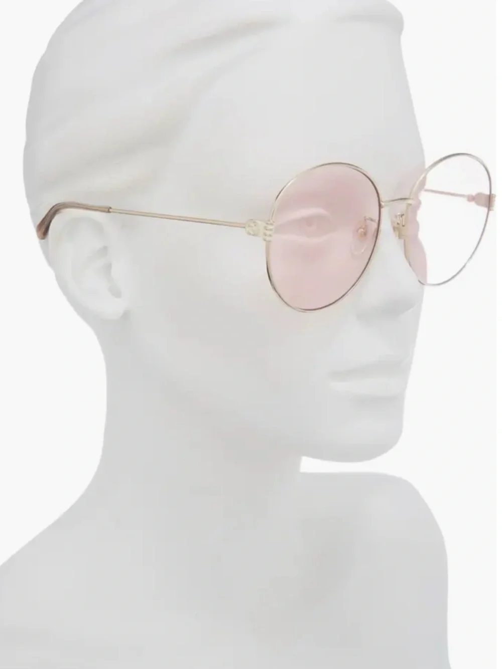 Gucci Gold Aviator Sunglasses with Pink Lenses
